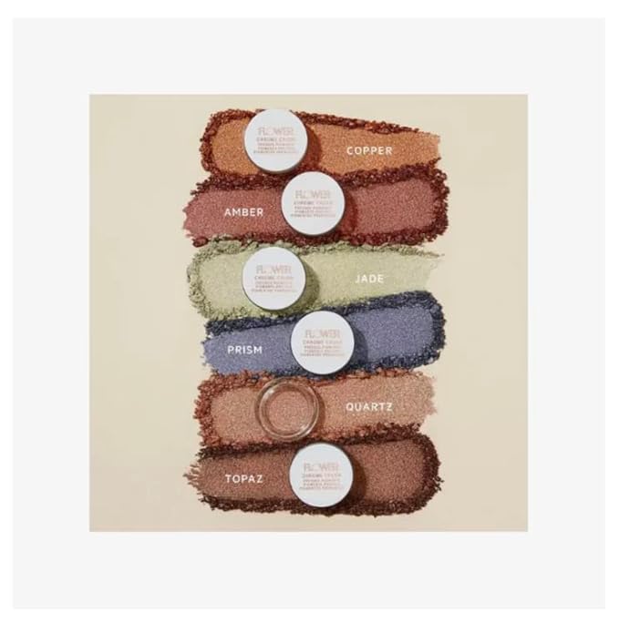 Flower Beauty by Drew Barrymore Chrome Crush Eyeshadow - Gel Powder + Buildable Formula - Shimmer + Glitter - Eyeshadow Topper (Jade)