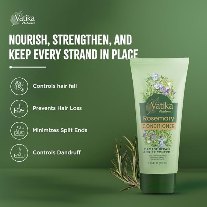 Vatika Naturals Rosemary Conditioner, 280 g, Conditioner for dry hair, Anti-dandruff conditioner, Promotes Hair Growth, Nourishes & Conditions Hair, Infused with Rosemary oil