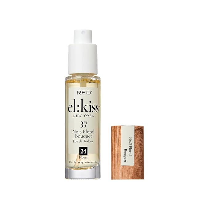 EL:KISS Hair Perfume & Body Mist, No 5 Floral Bouquet Inspired by No. 5 Eau de Toilette 30mL (1.01 Fl Oz), Hydrating & Long-Lasting, Alcohol & Mineral Oil-Free, Jojoba, Argan Oil & Aloe Vera