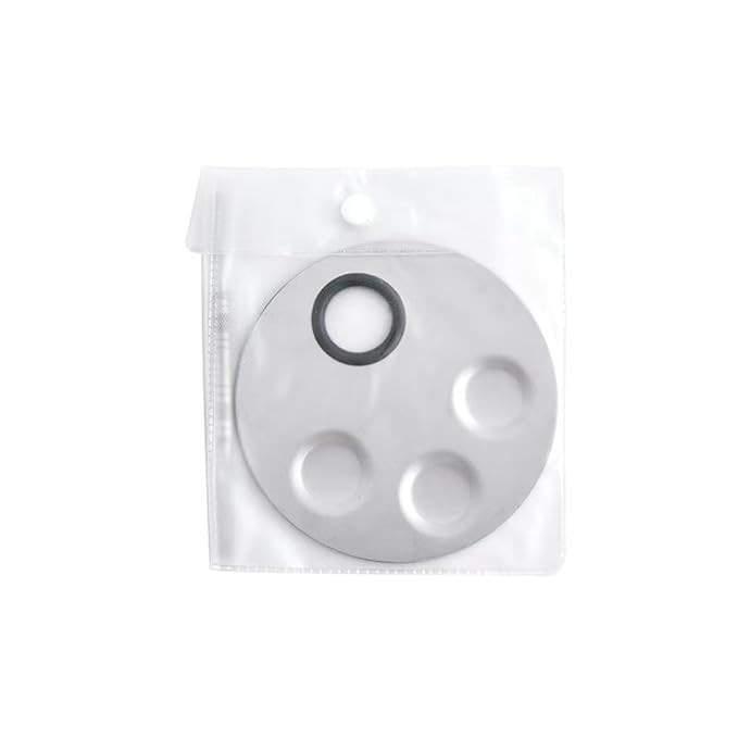 1Set of Round 4 Hole Stainless Steel Mixing Palette With Spatula For Nail Eye Shadow Eyelash Pigment Blending Foundation (Round 4 hole color palette)