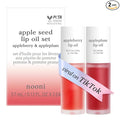 NOONI Vegan Appleseed Lip Oil Set - Appleberry & Appleplum | Long-Lasting, Moisturizing, Plumping, Revitalizing for Dry Lips, Waterproof, No Peel Off, Korean Tint, 0.12 FL Oz x 2ea