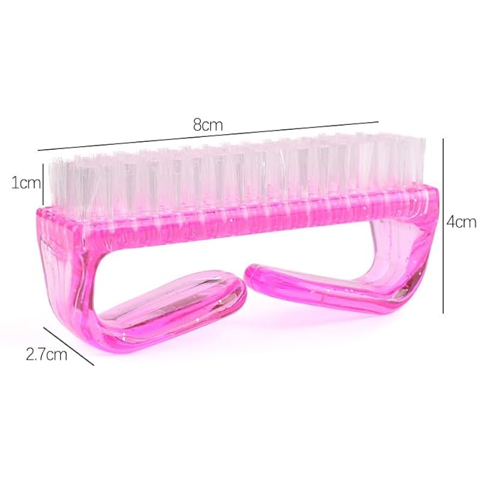 3Pcs Different Kinds of Fingernail brush with Plastic Handle Nail brush for cleaning Fingernails - Easy to use Nail Scrub brush - Nail Cleaner Nail brushes for Hands Feet(transparency)