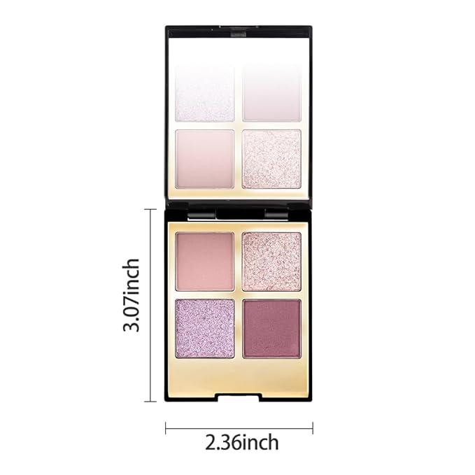 CAKAILA 4 Colors Eyeshadow Makeup Palette,Nude Pink Purple Natural Neutral Nude Eye Shadow Palette with Mirror,Long Lasting Naturing-Looking,Waterproof,Travel Size