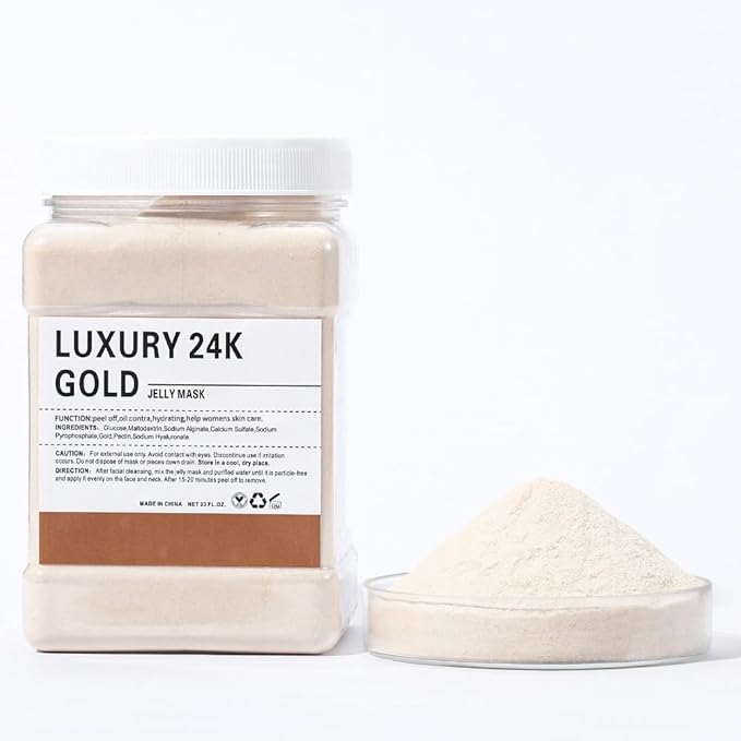 Jelly Masks for Facials Professional,Jelly Face Mask Skincare Hydrating,Jelly Masks Powder for Face Moisturizing,Smoothing,Deep Cleaning,Oil Contral,for All the Skin 23 Fl Oz(24K Gold)