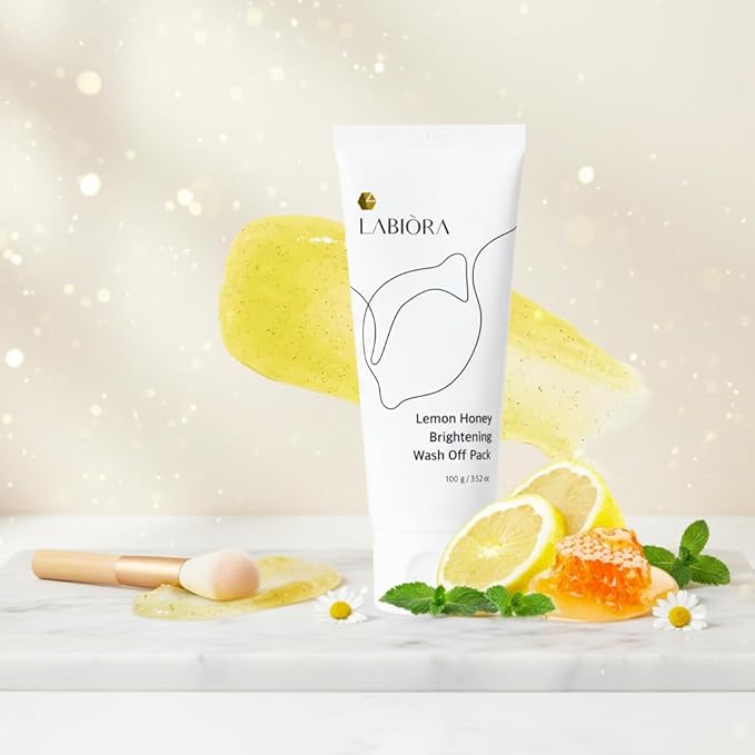 Lemon Honey Face Mask for Hydrated, Balanced Skin - 5-Minute Rinse-Off Facial Mask with Gentle Exfoliating Sugar, Soft After-Feel & Fresh Glow, 3.52 oz (100 g)