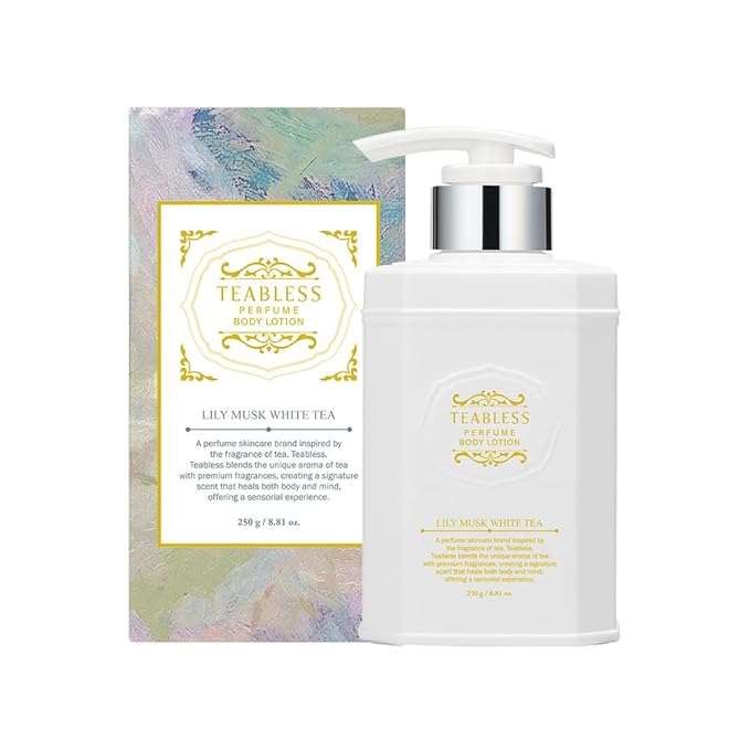 TEABLESS Perfumed Body Lotion Lily Musk White Tea, Daily Moisturizer for Dry Skin & Sensitive Skin, Non-Greasy, Korean Skin Care 8.45 Fl Oz