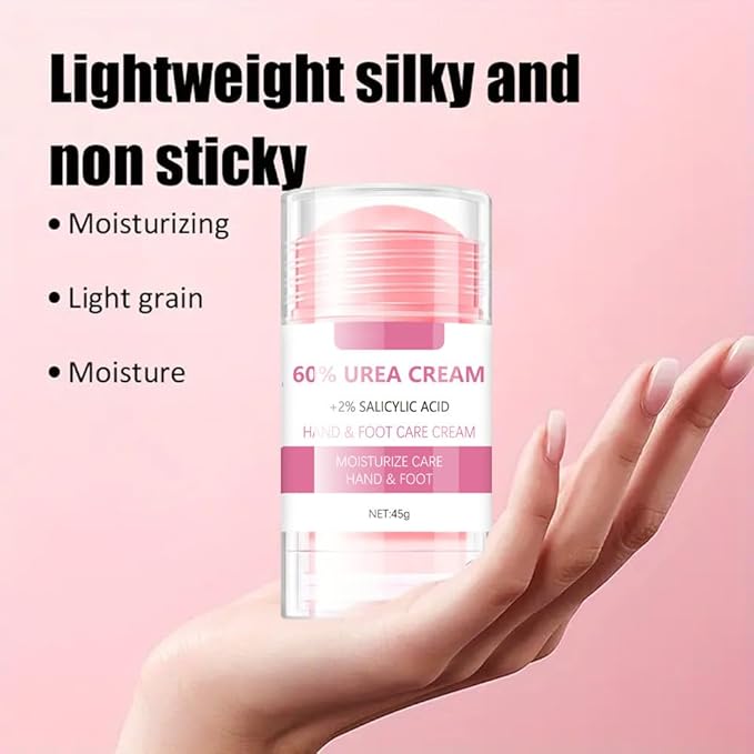 Grospe 60% Urea plus 2% Salicylic Acid Hand and Foot Cream, Peach Scented Hand and Foot Moisturizer for Rough and Dry Cracked Hands, Elbows, Feet and Heels, Exfoliating Repair Balm, 1.58 OZ