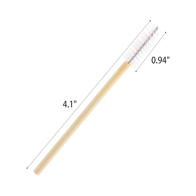 Tbestmax 500 Disposable Mascara Wands Eyelash Brush Spoolies for Eye Lash Extension Eyebrow Bamboo Stick White