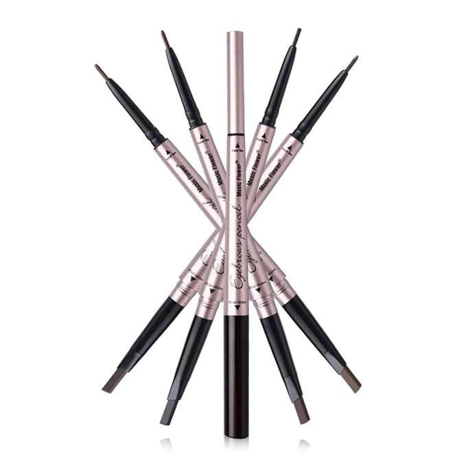 Vtrem Eyebrow Pencil Waterproof Double-headed Tatoo Eye Brow Pen Fine Carving Long Lasting Smudge-Proof for Natural Hair-Like Defined Stay All Day (3# Black)