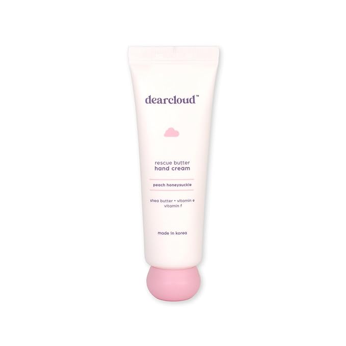 dearcloud Silky Touch Hand Rescue Set - Hand Mask for Dry Cracked Hands + Moisturizing Hand Cream - Self Care Gift Set (Peach Honeysuckle)