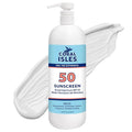 Coral Isles Sunscreen SPF 50 | Hawaii Compliant | Octinoxate & Oxybenzone Free | Broad Spectrum UVA/UVB Protection | Water Resistant 80 Min. | Fragrance Free | 32 Fl Oz Quart w/Pump