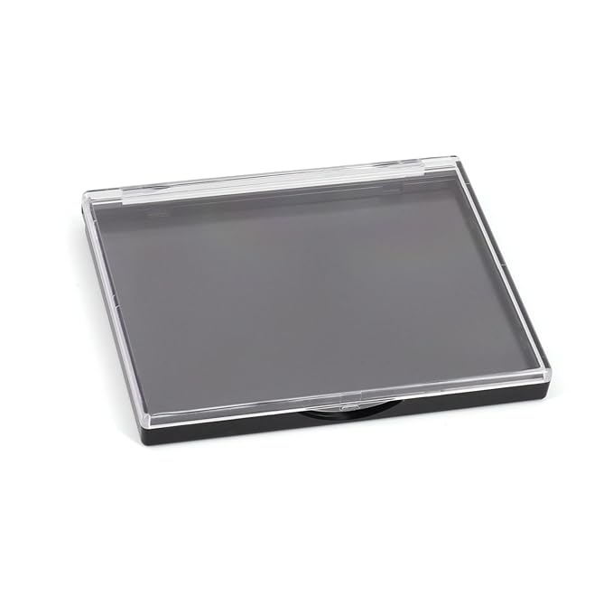 Empty Magnetic Eyeshadow Palette with Clear Top, Travel Makeup Organizer with 40Pcs Adhesive Metal Stickers For DIY Your Own Eyeshadow Lipstick Blush Powder (Small Palette - 4.8'' x 4'')