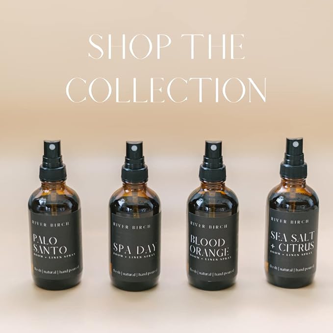 River Birch Sea Salt + Citrus Scented Linen and Room Spray | Home Fragrance | 4 oz Glass Amber Bottle | Luxury Signature Scent | Handmade in Texas