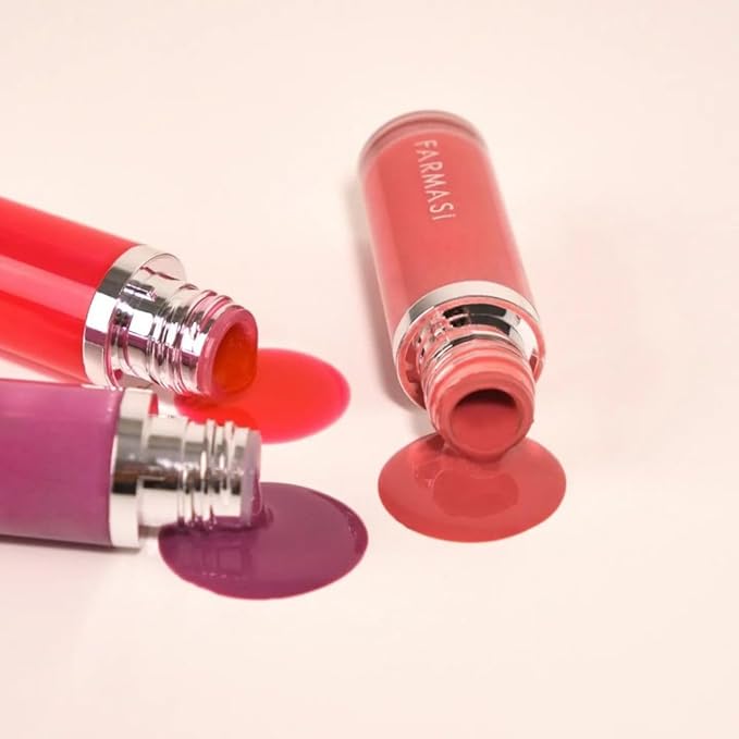 FARMASi Tinted Lip Plumper, Plumping Lip Gloss, Promoting Natural Circulation for Fuller, Younger Looking Lips, Hydrating, High-Shine, Volumizes, Merry Berry