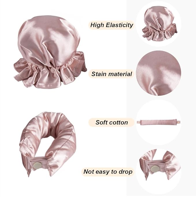 Hair Rollers Set, 6Pcs Satin Heatless Curling Rod Headband, Heatless Curls with Cap for All Hair Types, No Heat Curling Flexi Rod