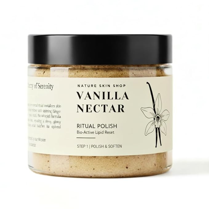 Nature Skin Shop Vanilla Nectar Ritual Polish – Exfoliating & Hydrating Body Scrub, 8oz