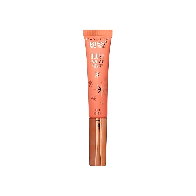 Kiss New York Professional Pearl Liquid Blush Beauty Wand, High Pigment Glow for Cheek, Eye & Lip, Non-Greasy Hydration Lightweight with Sponge-Tip Applicator (Bold Begonia)
