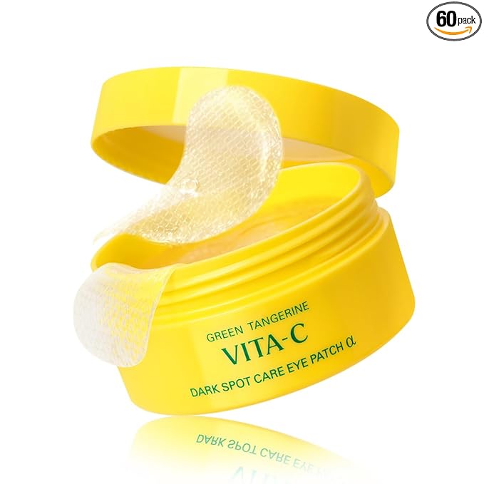 GOODAL Green Tangerine Vitamin C Eye Patches ALPHA – 25% Thicker Hydrogel Under Eye Patches for Puffy Eyes & Dark Circles, Korean Skincare, Radiant Glass Skin Look (60 Patches)
