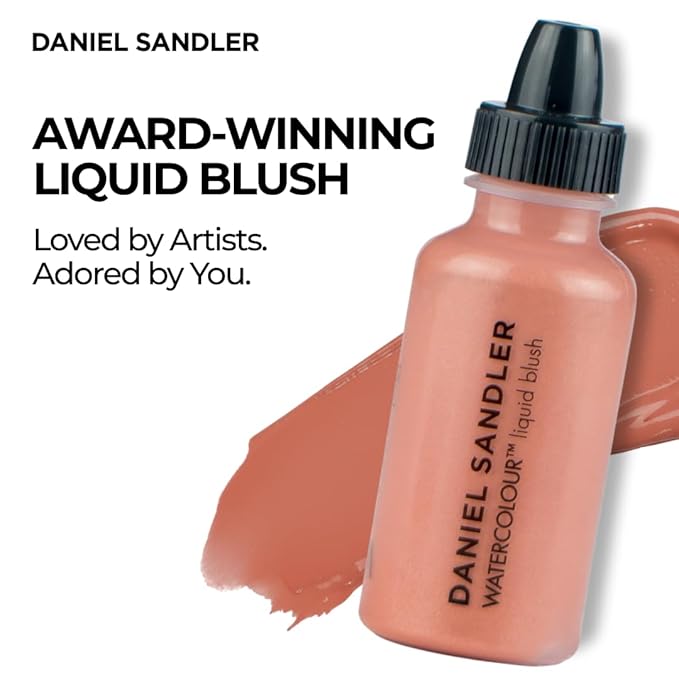 Daniel Sandler Watercolor Liquid Blush — Buildable, Blendable & Long-Lasting Liquid Blush for Cheeks, Lips, & Eyes — Lightweight & Water Resistant — For All Skin Types — Passion