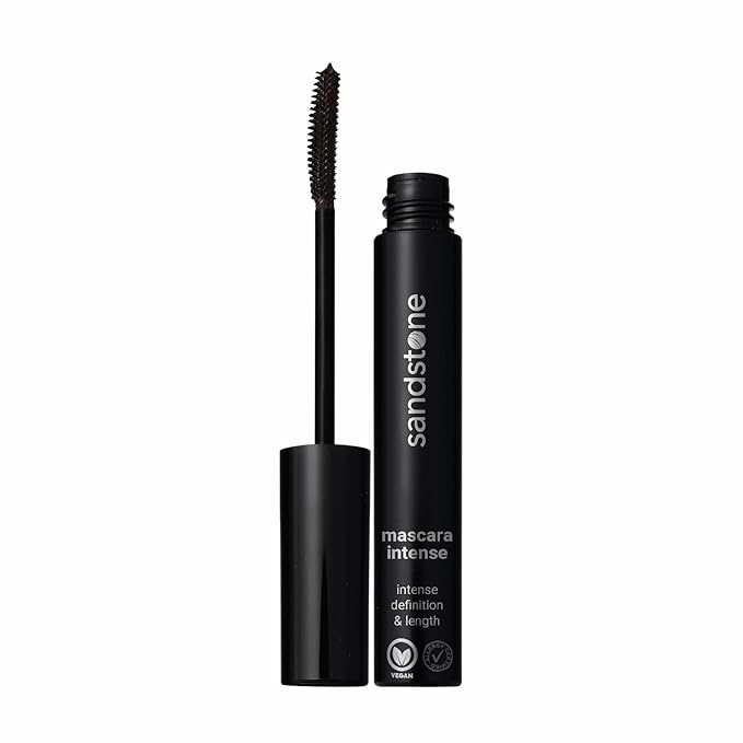 Sandstone Scandinavia Hypoallergenic Mascara for Sensitive Eyes – Smudge-Proof & Sweatproof Lengthening Mascara with Lash Separation – Vegan, Fragrance-Free & Allergy Certified – Brown