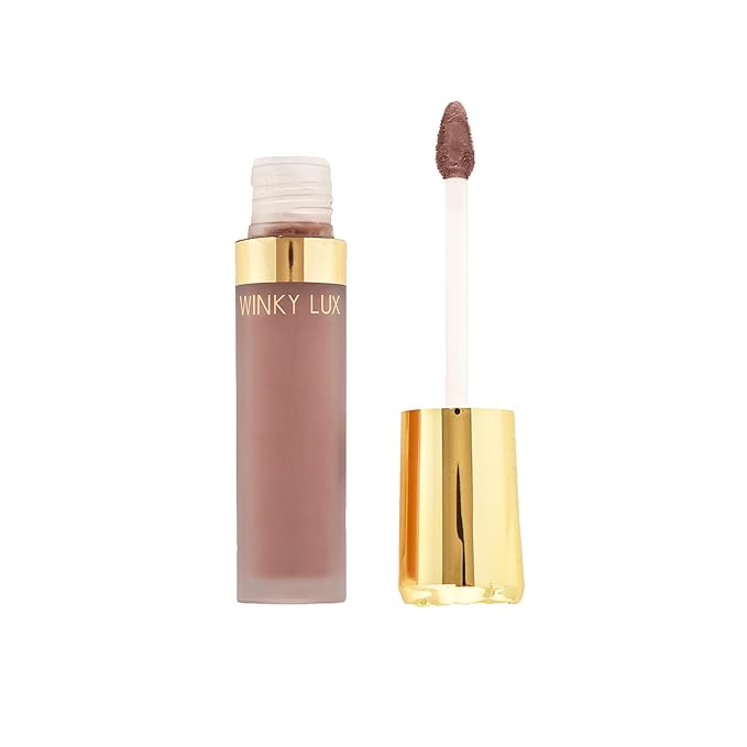 Winky Lux Rose Petal Liquid Eyeshadow, Longwear, Buildable, High-Pigment, Blendable, Crease-Proof, with Hydrating Vitamin E & Mango Seed Butter, Clean Beauty, Cruelty-Free, Vegan, Cedar Matte
