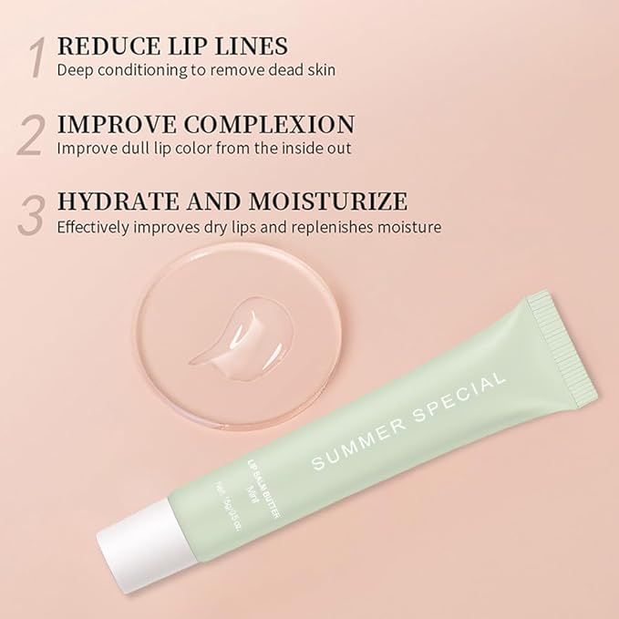 FeiCuiYun 2Pcs Summer Lip Butter Lip Balm, Ultra-Hydrating Natural Vegan Lip Balm, Sheer-Tinted Shine & Hydration, Soothes & Softens Dry Lips Skincare, Bálsamo labial hidratante (#1+2#)