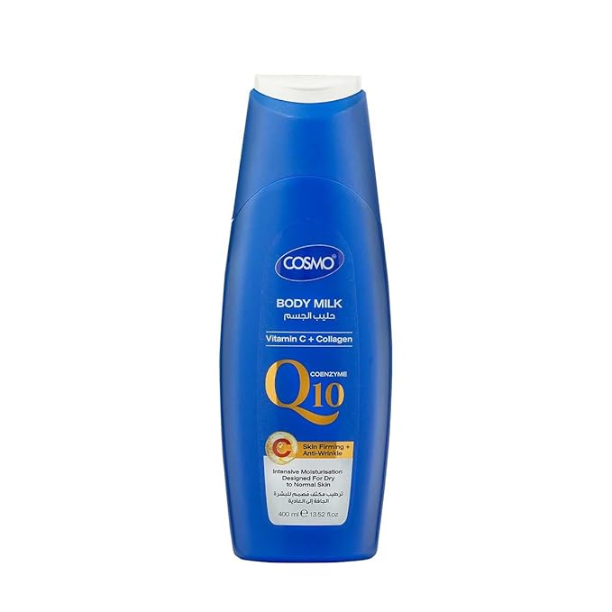 Cosmo Skin Care Coenzyme Q10 Vitamin C + Collagen Body Milk, 400 ml - 13.52 fl.oz, Moisturize Body Lotion, Hydrating, Nourishing, Anti Wrinkle, Fast Absorbing, Lightweight, Non Greasy, All Skin Types