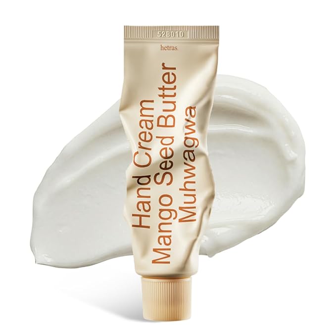 hetras. Perfume Hand Cream 1.69 oz., Muhwagwa - Creamy Fig Scent, Moisturizer for Dry Skin, Fast-Absorbing Hand Cream, Non-Greasy, Travel Size, Aesthetic Design, Long-Lasting Fragrance, Gift-Worthy