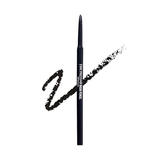 Kiss New York Professional Brow Pencil with Spoolie Brush, Ultra-Fine Precision Point Eyebrow Pencil, Dual-Sided Precise, Slim Definer, Fills Brows, Long-Lasting (Granite)