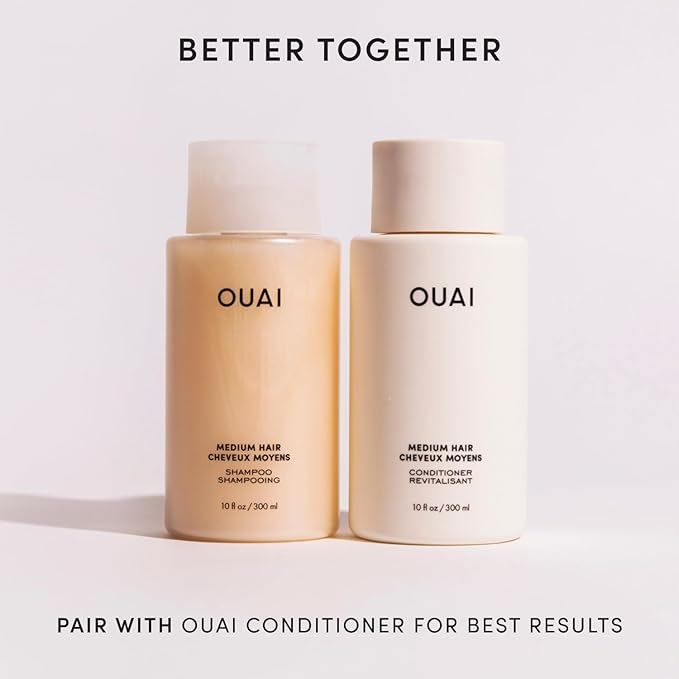 OUAI Medium Hair Shampoo - Travel Size Hydrating Shampoo for Color Treated Hair & Dry Scalp - Nourishes, Strengthens, Reduces Breakage & Adds Shine - Coconut Oil, Babassu, Keratin - Sulfate Free, 3 Oz