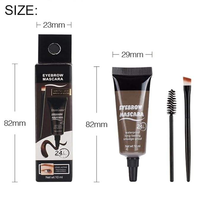 Tinted Thickening Eyebrow Mascara with Two Eyebrow Brushes,Brow Fast Sculpt,Waterproof,Transfer-proof,Eyebrow Tinting Kit- Cruelty Free - Light Medium Brown (2 PCS 03 Gray)