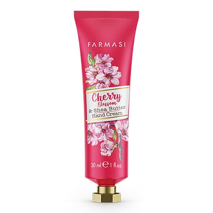 FARMASi Hand Cream with Shea Butter, Deep Moisturizing Hand Lotion for Dry Hands, Fast-Absorbing Lightweight Formula, Daily Hand Care, Travel Size, 1 fl oz, Cherry Blossom & Shea Butter