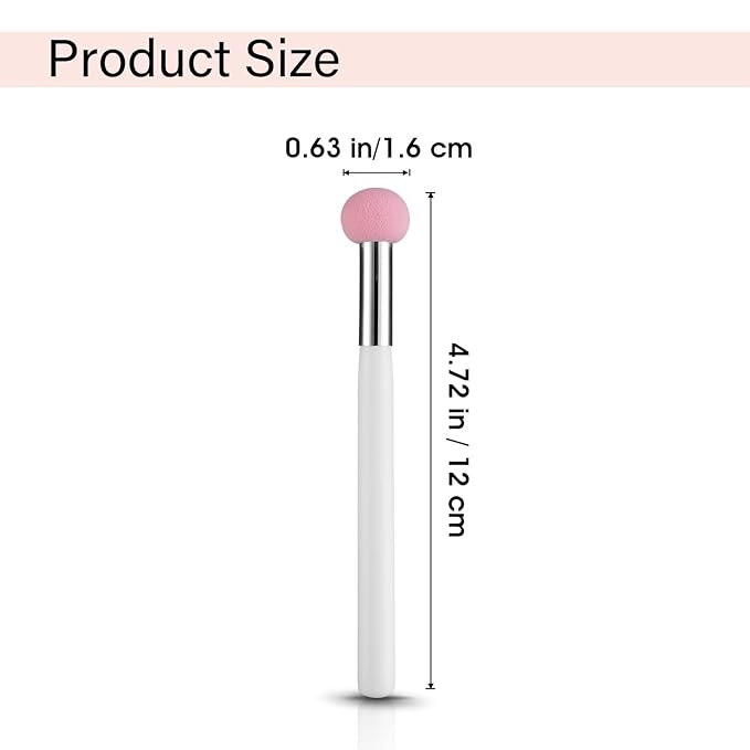 Sibba 4-Piece Foundation Brush Set Pink & White Handle Makeup Brushes for Powder, Blush, Contour & Concealer - Includes Sponge, Angled Blending Brushes for Professional Beauty Techniques
