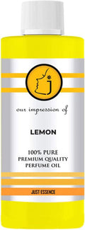 Just Essence Lemon Fregrance Perfume Oil for Perfume Making, Personal Body Oil, Soap, Lotion, Candle Making & Incense | Premium Quality Undiluted & Alcohol Free | 16 Fl Oz
