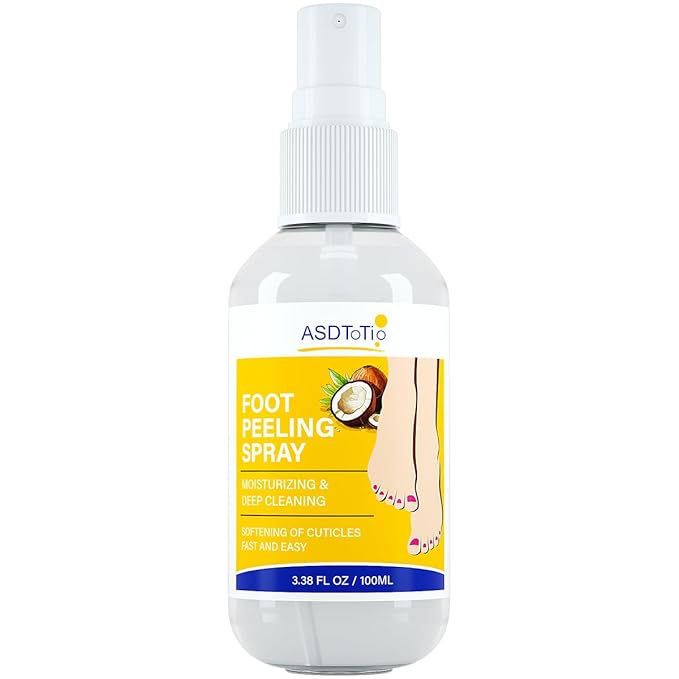 Instant Foot Peeling Spray- Coconut Foot Peeling Spray Instantly Remove Dead Skin, Hydrate & Nourish. Exfoliate Dry, Rough Skin- 4 fl.oz