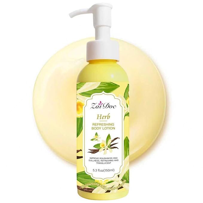 Body Lotion, 24hr Moisturizing & Deep Hydration, Absorbs Instantly Moisturizer for All Skin Types, 5.3 fl oz (1 Pack, Herb)