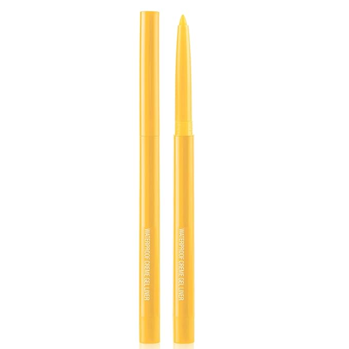 Eyeliner Pencil, Waterproof Eyeliner Long-lasting, Yellow Eyeliners, High-Pigmented Colorful Eyeliners Easy To Use Eye Liner Pen for Women, Yellow