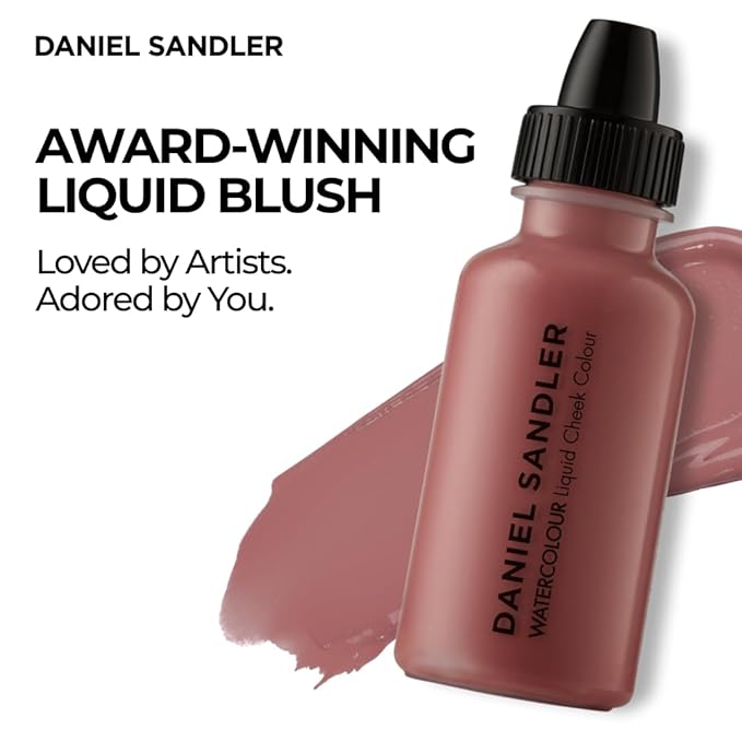 Daniel Sandler Watercolor Liquid Blush — Buildable, Blendable & Long-Lasting Liquid Blush for Cheeks, Lips, & Eyes — Lightweight & Water Resistant — For All Skin Types — Glamour