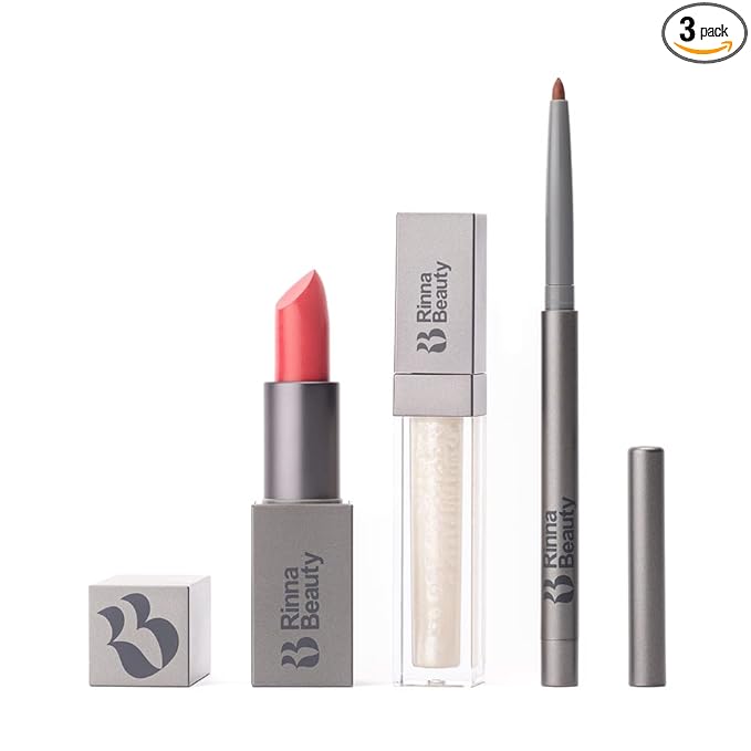 Rinna Beauty Icon Lip Kit - Amelia- All-in-one Lip Kit Includes Lipstick, Lip Gloss, Lip Liner - SWEET PINK look - Vegan, Long-lasting, Anti-aging & Moisturizing, Cruelty-Free - 1 each