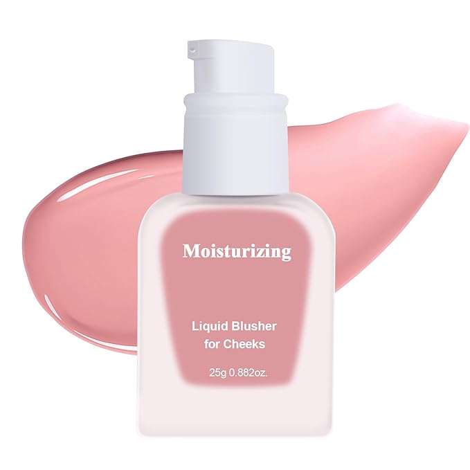 KYDA Moist Liquid Blush, Natural Dewy Finish Cheek Color with Hydrating Formula, Long-Lasting Face Blusher for Natural Glow Cheeks, Lightweight Buildable Smooth Coverage, Peachy Pink