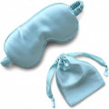 [1 Pack] QSYW Sleep Masks, Satin Eye Mask for Sleeping - Silky Eye Masks Bulk with Storage Bag & Elastic Strap, Light Blue