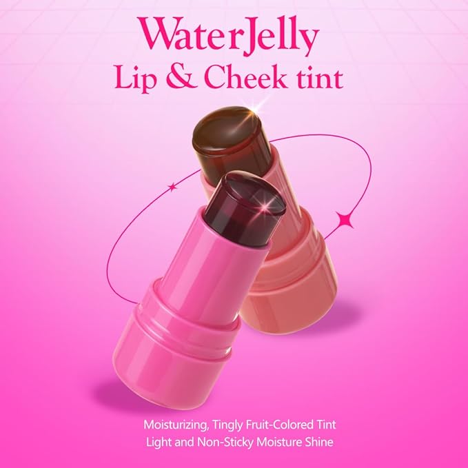 Elensilia Plush Water Jelly Lip & Cheek Tint – 10g (0.35oz) | Lightweight & Buildable Tint for a Natural, Fresh Glow (Juicy Grapefruit)