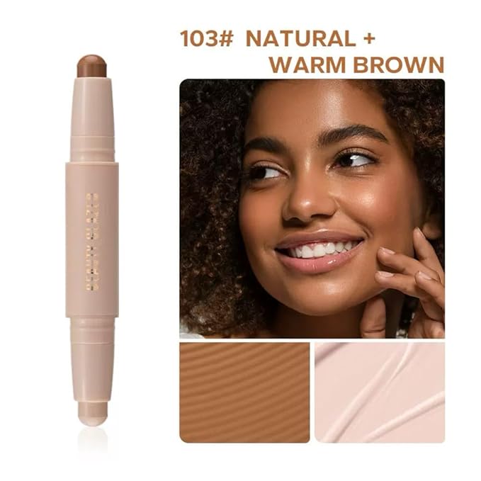 Double Head Contour Stick, Highlight & Contour Bronzer Stick, Durable And Waterproof Contouring Stick Set, Facial Makeup Contouring Face Cream