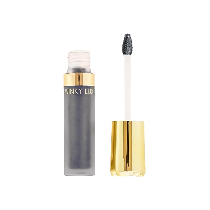 Winky Lux Rose Petal Liquid Eyeshadow, Longwear, Buildable, High-Pigment, Blendable, Crease-Proof, with Hydrating Vitamin E & Mango Seed Butter, Clean Beauty, Cruelty-Free, Vegan, Midnight Shimmer