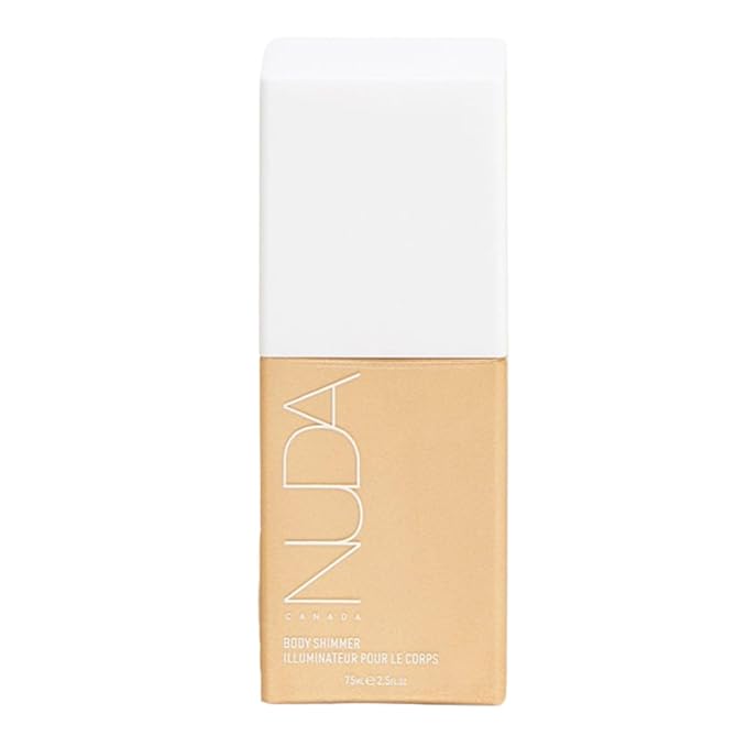 Nuda GlowShimmer Body Shimmer | Glittery,Silky,Tan-Enhancing Body Glow Lotion | Moisturizes & Hydrates with Aloe Vera, Avocado Oil & Vitamin E | Vanilla Scented, Non Sticky & Quick Drying, (2.5 Fl Oz)