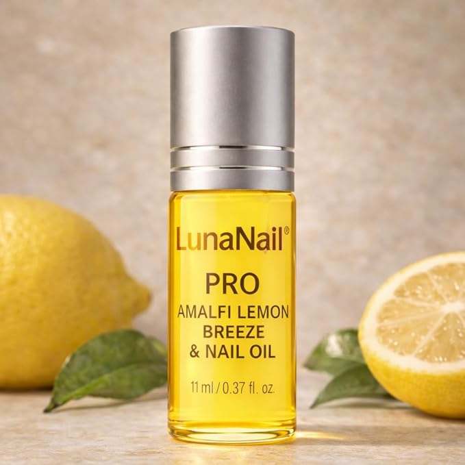 Cuticle Oil for Nails & Growth, Roll-On | Vitamin E & Jojoba Nail Strengthener Serum | Deep Hydration for Dry, Damaged Cuticles | Overnight Repair Treatment | Vegan (Amalfi Lemon Breeze)