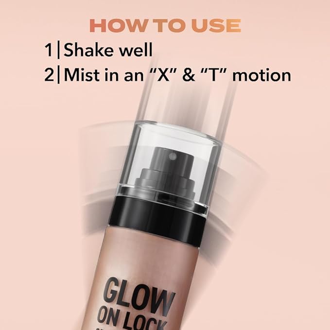 Hard~Candy Glow On Lock Setting Spray, Alcohol-Free, 16 Hour Hold, Luminous Finish ~ 3.4oz/fl ~ Pack of 1