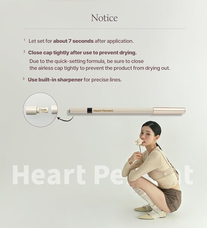 Heart Percent Dote On Mood Gel Eyeliner Pencil – Long-Lasting Waterproof Smudge Proof Smooth Retractable, Aegyo Sal Makeup, Under Eye Highlighter with Built-In Sharpener, #13. Mild Pink