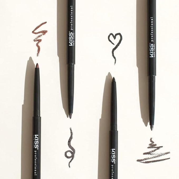 KISS NEW YORK Pro Intense Gel Eyeliner with Built-In Sharpener, Waterproof, Smudge-Proof, Long Lasting Gel Eyeliner Pencil (Brown)