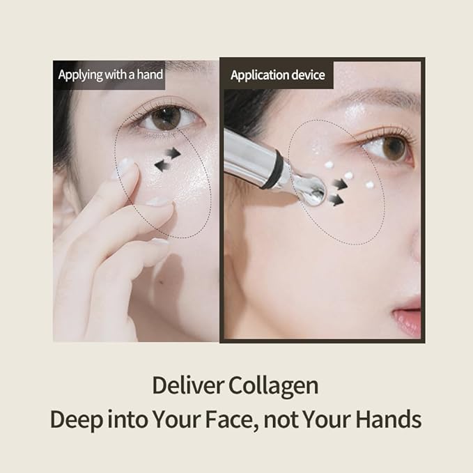 HEVEBLUE Black Yuja Bean Lifting Auto Eye Cream - Sensitive Skin, Vegan, Hypoallergenic, Korean Skincare, Wrinkle Care Device, Vibration Face Massage, Anti Aging, Collagen, Vibrating